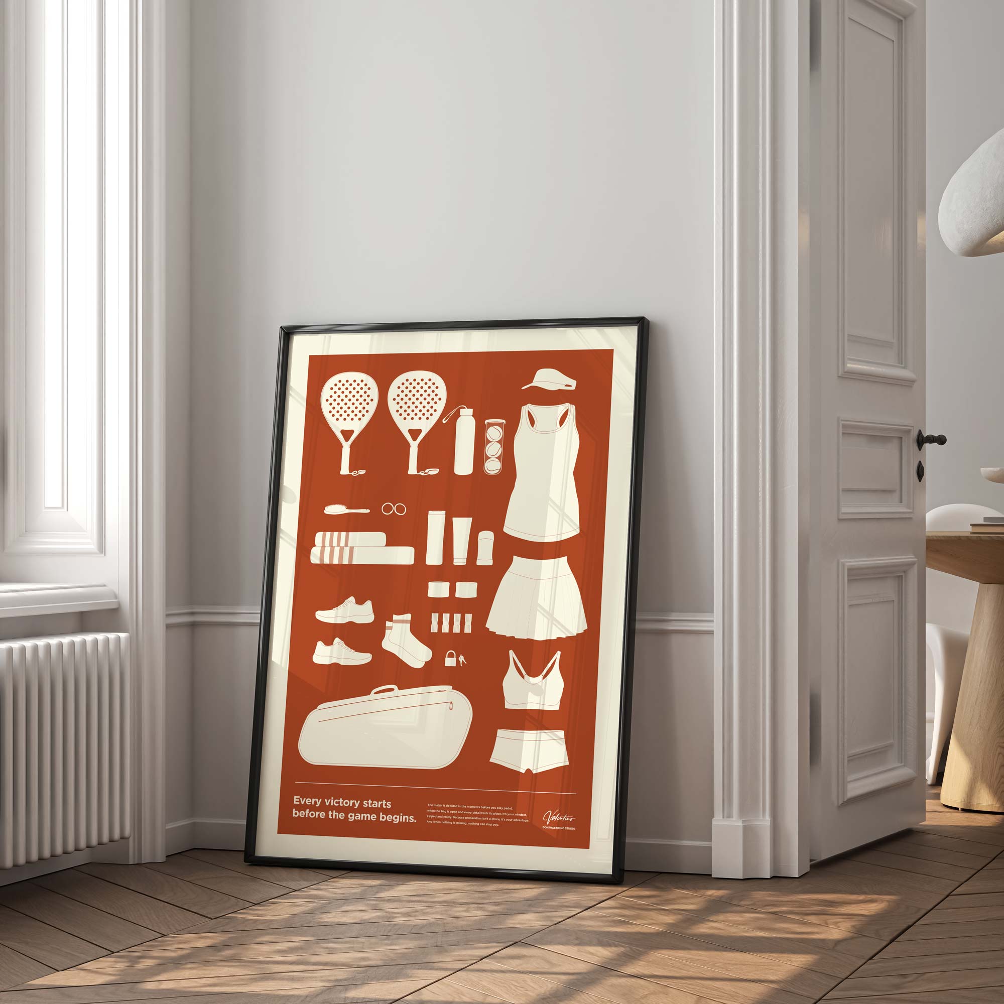 In the Bag, Padel Bag Checklist Poster, Female Clay