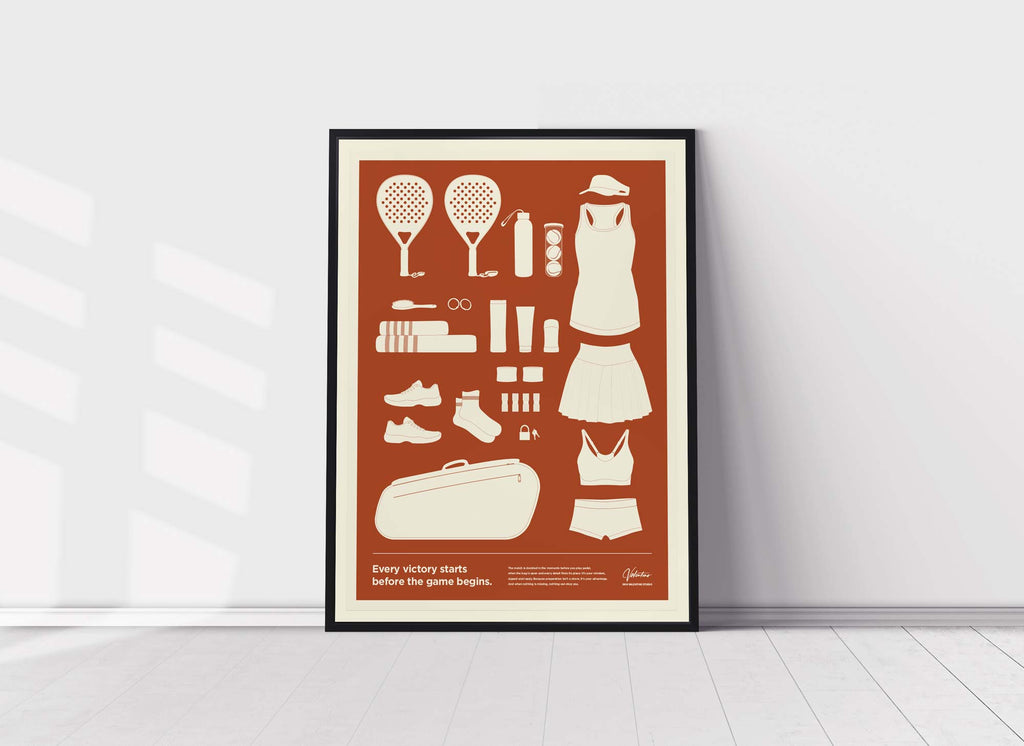 In the Bag, Padel Bag Checklist Poster, Female Clay