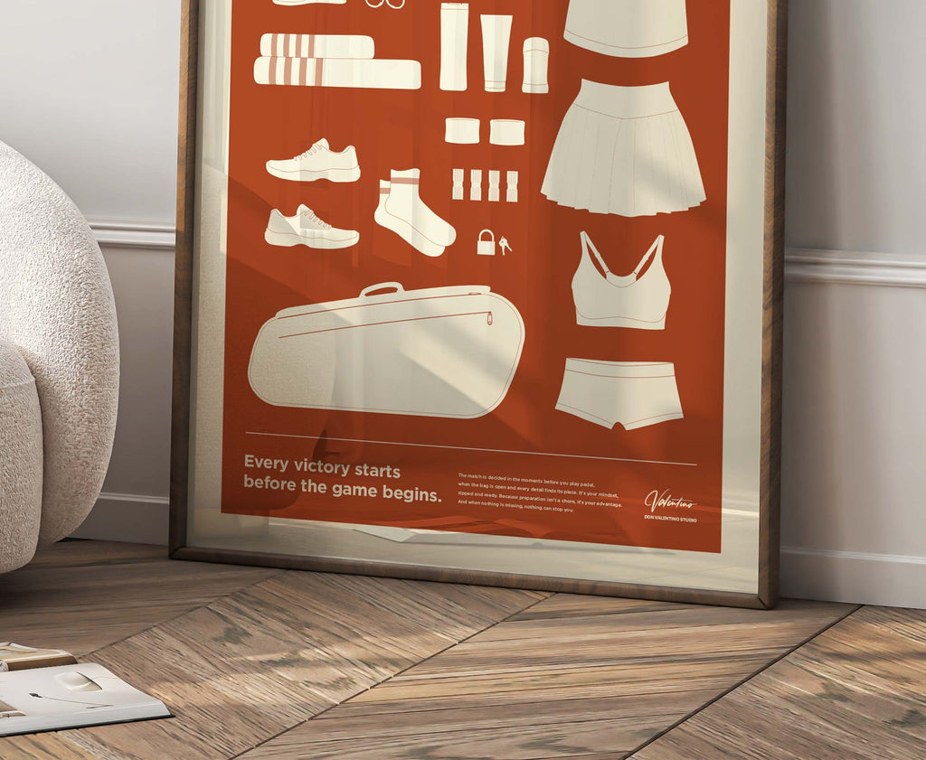 In the Bag, Padel Bag Checklist Poster, Female Clay