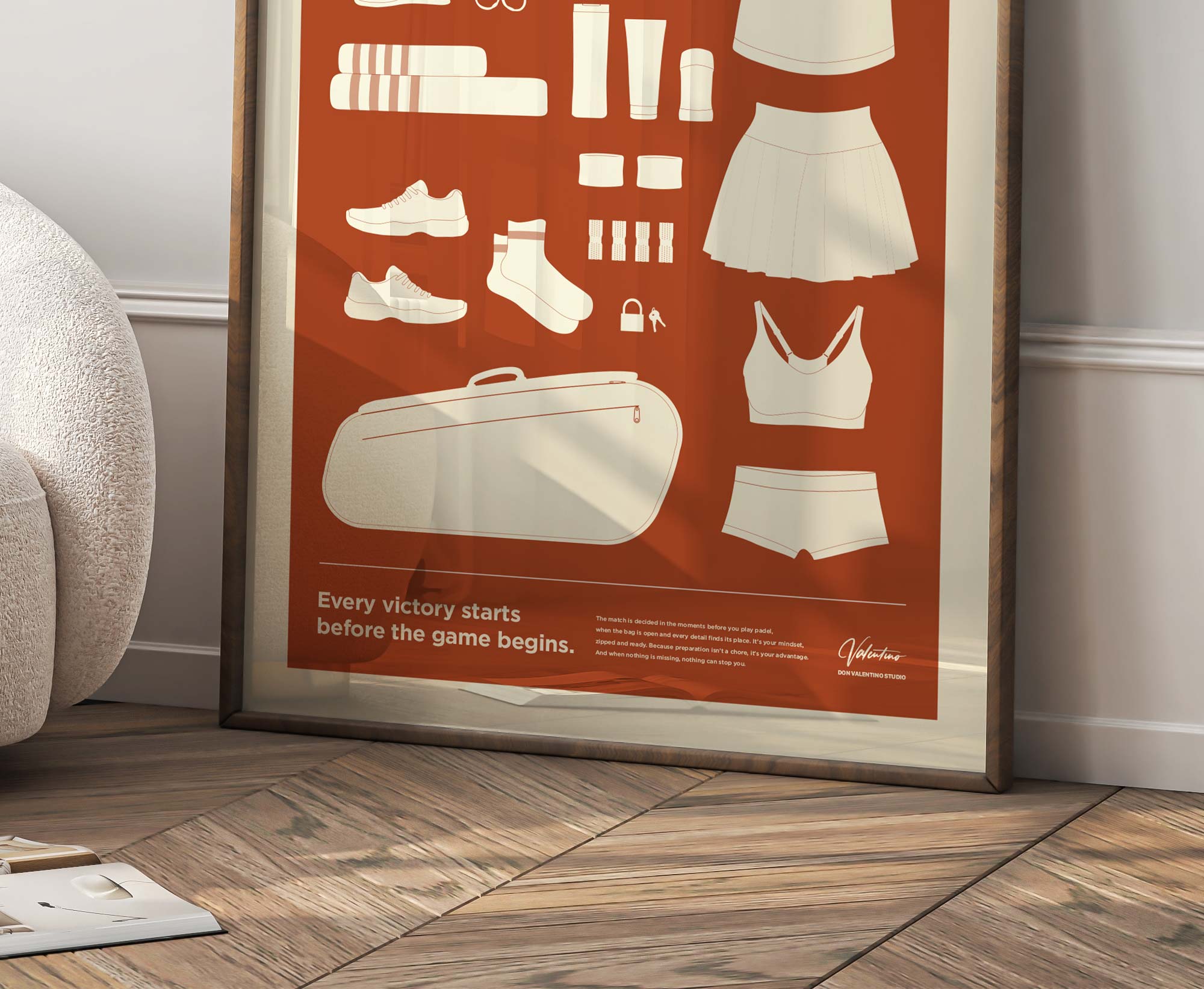 In the Bag, Padel Bag Checklist Poster, Female Clay