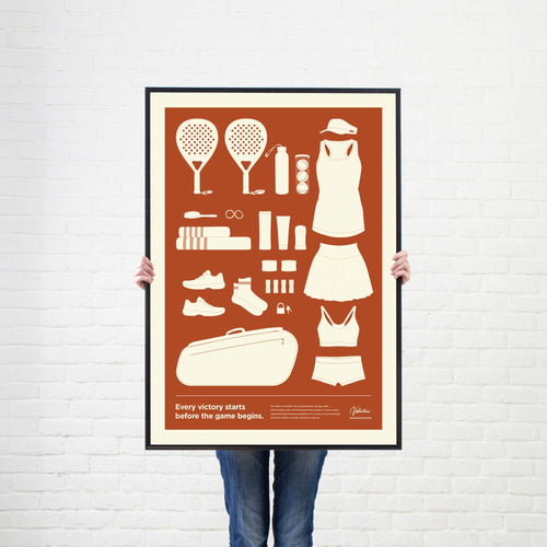 In the Bag, Padel Bag Checklist Poster, Female Clay