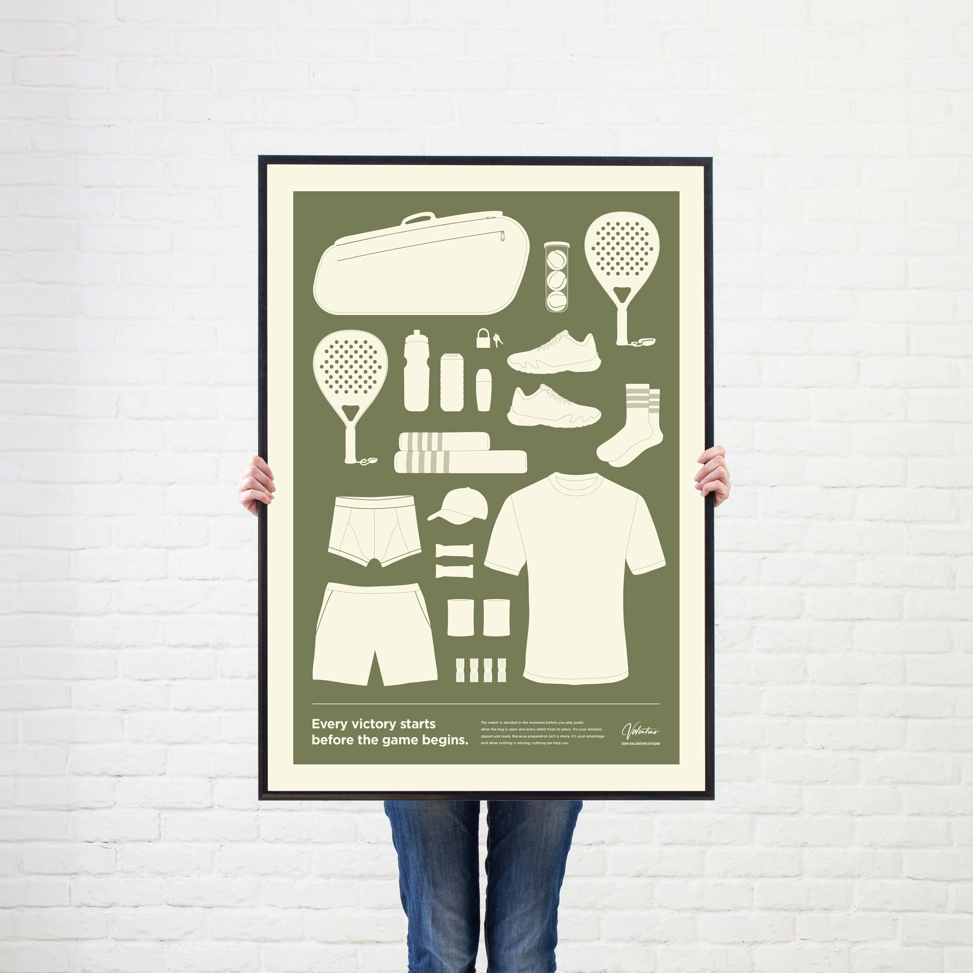 In the Bag, Padel Bag Checklist Poster, Male Green