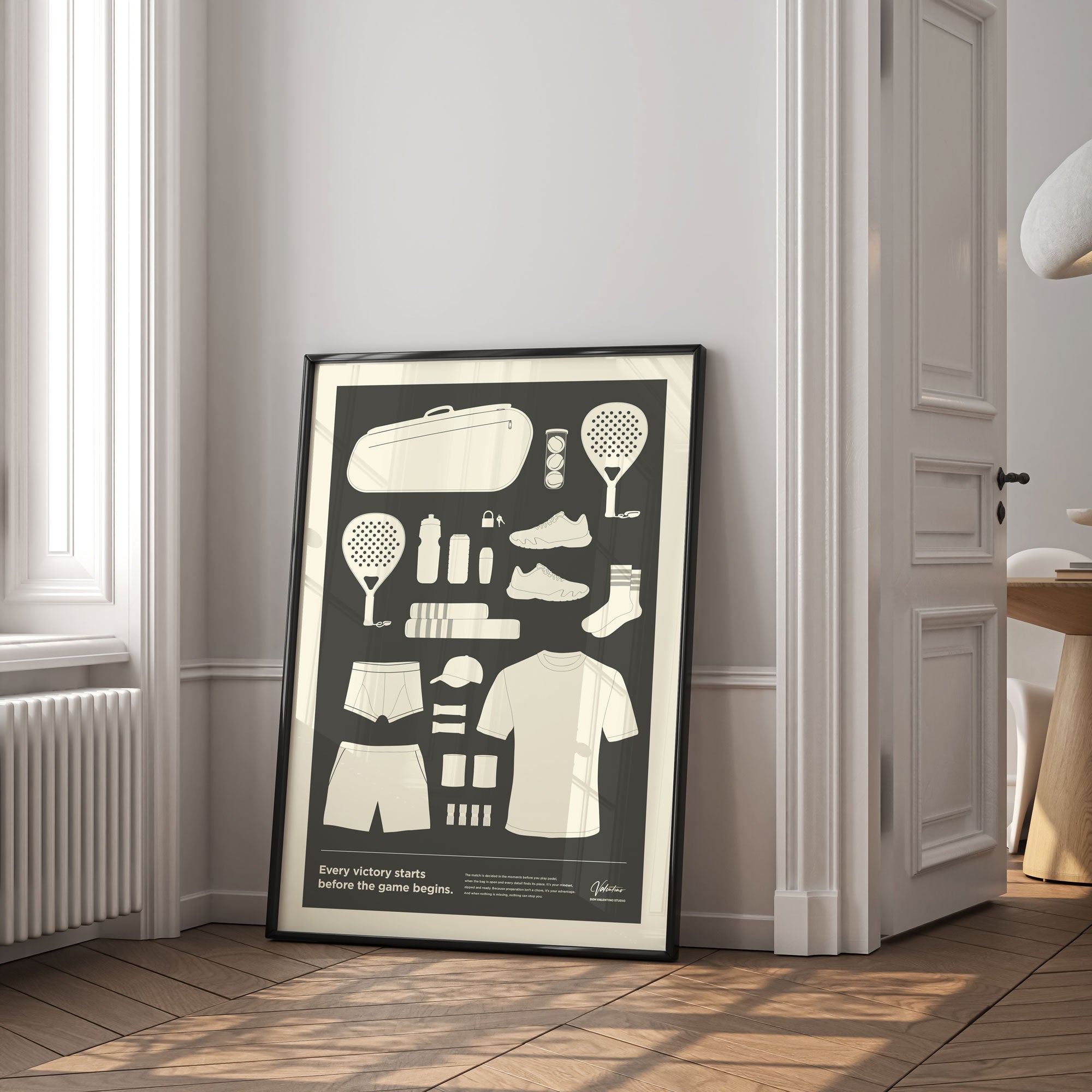 In the Bag, Padel Bag Checklist Poster, Male Grey