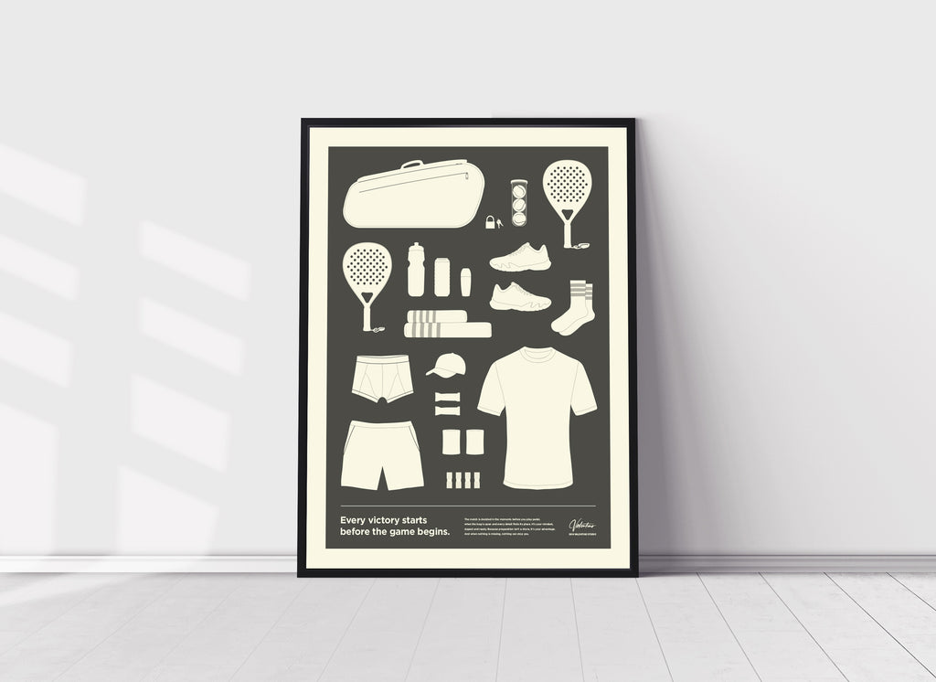 In the Bag, Padel Bag Checklist Poster, Male Grey