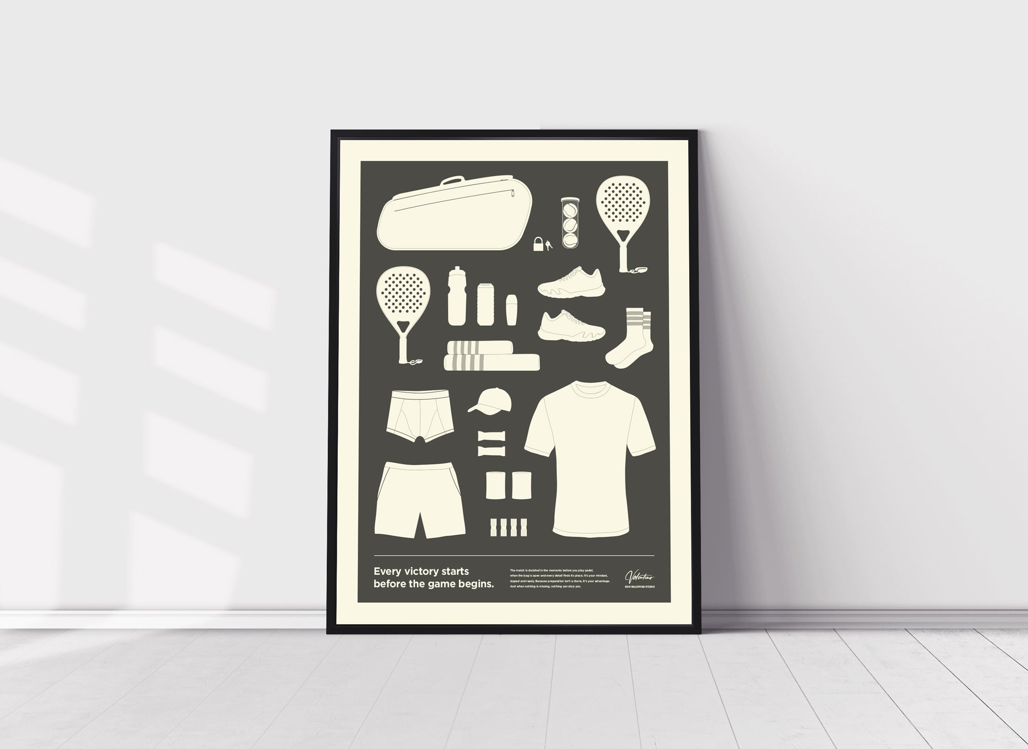 In the Bag, Padel Bag Checklist Poster, Male Grey