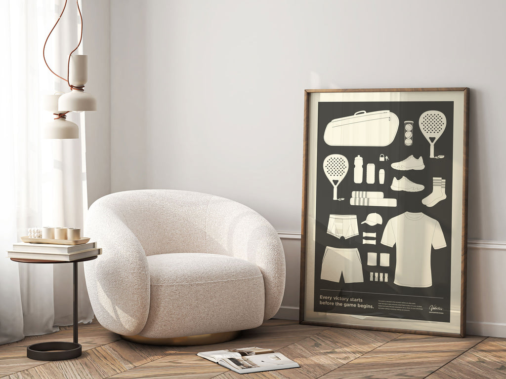 In the Bag, Padel Bag Checklist Poster, Male Grey