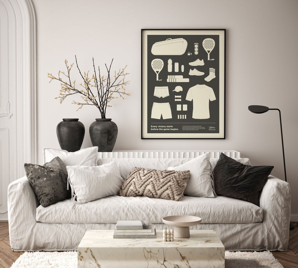 In the Bag, Padel Bag Checklist Poster, Male Grey