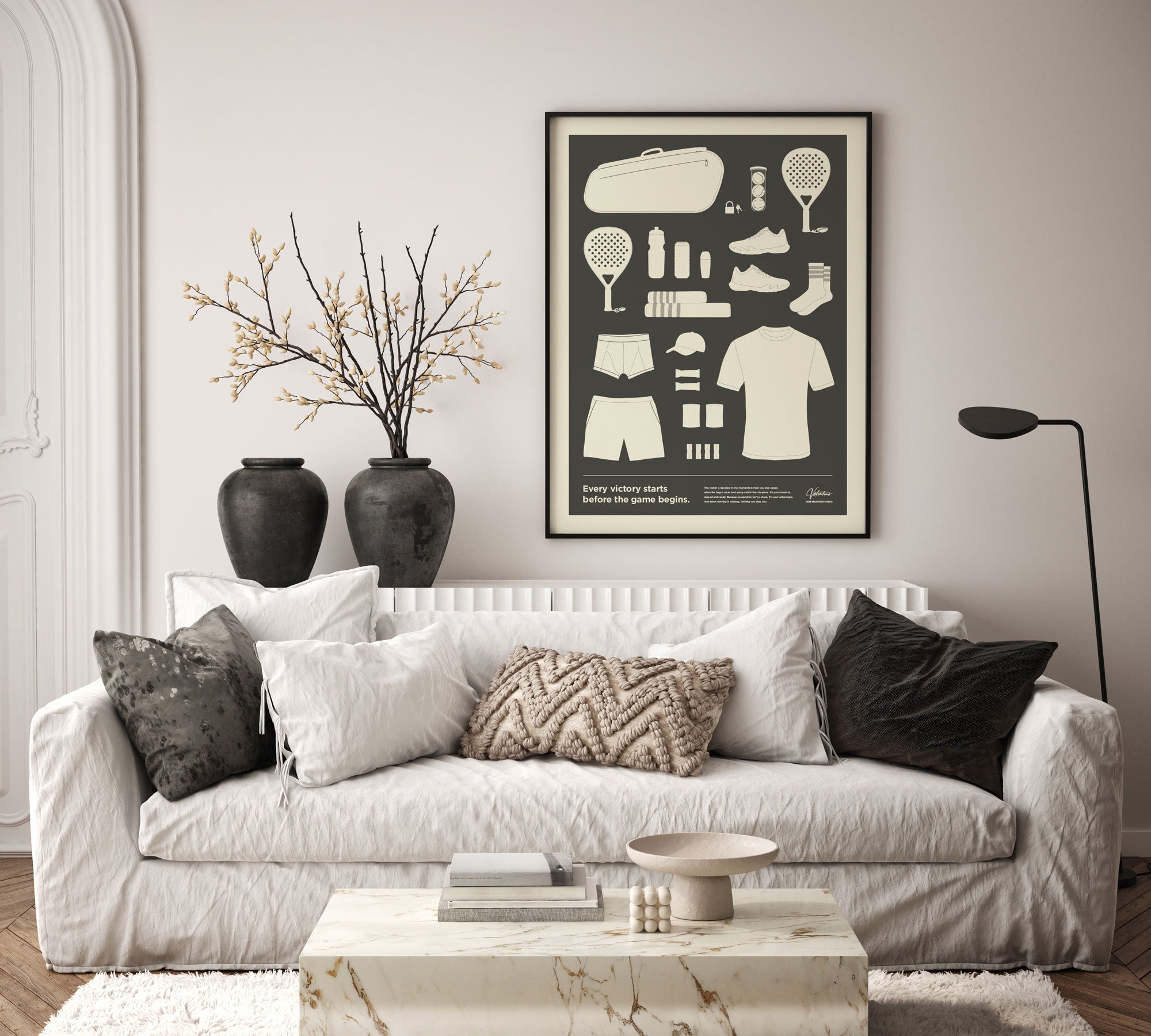 In the Bag, Padel Bag Checklist Poster, Male Grey