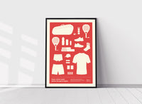 In the Bag. Padel Bag Checklist Poster, Male red Don Valentino Studio