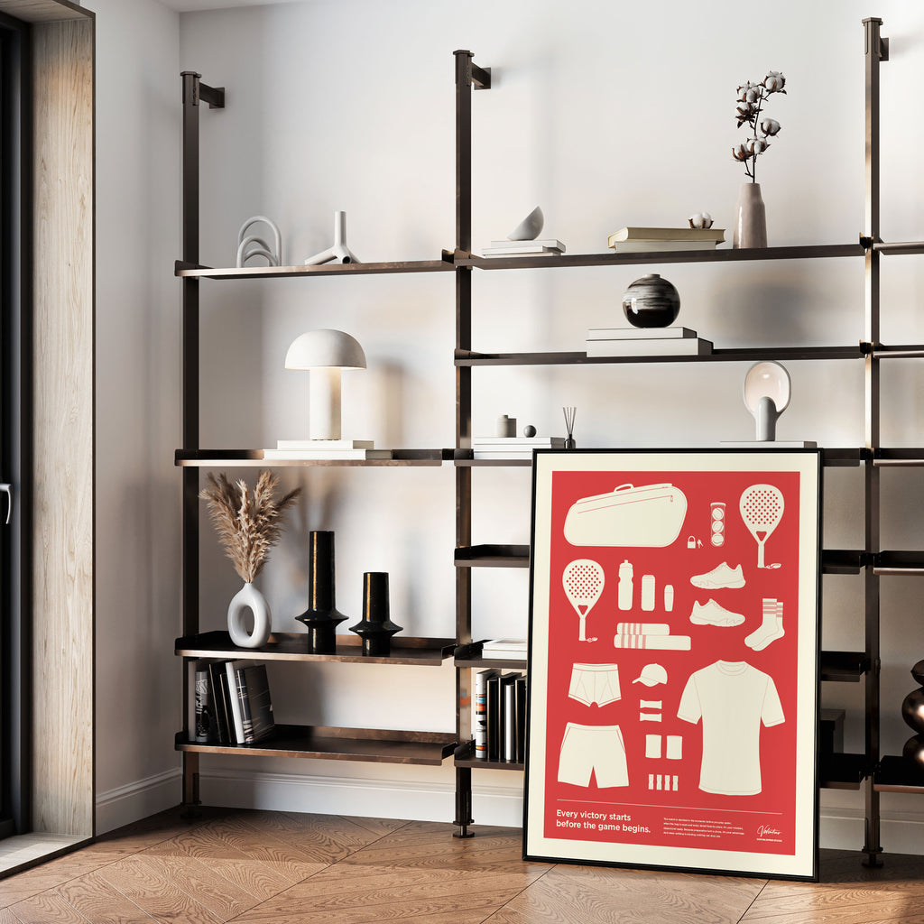 In the Bag. Padel Bag Checklist Poster, Male red