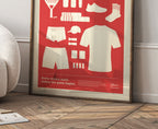 In the Bag. Padel Bag Checklist Poster, Male red