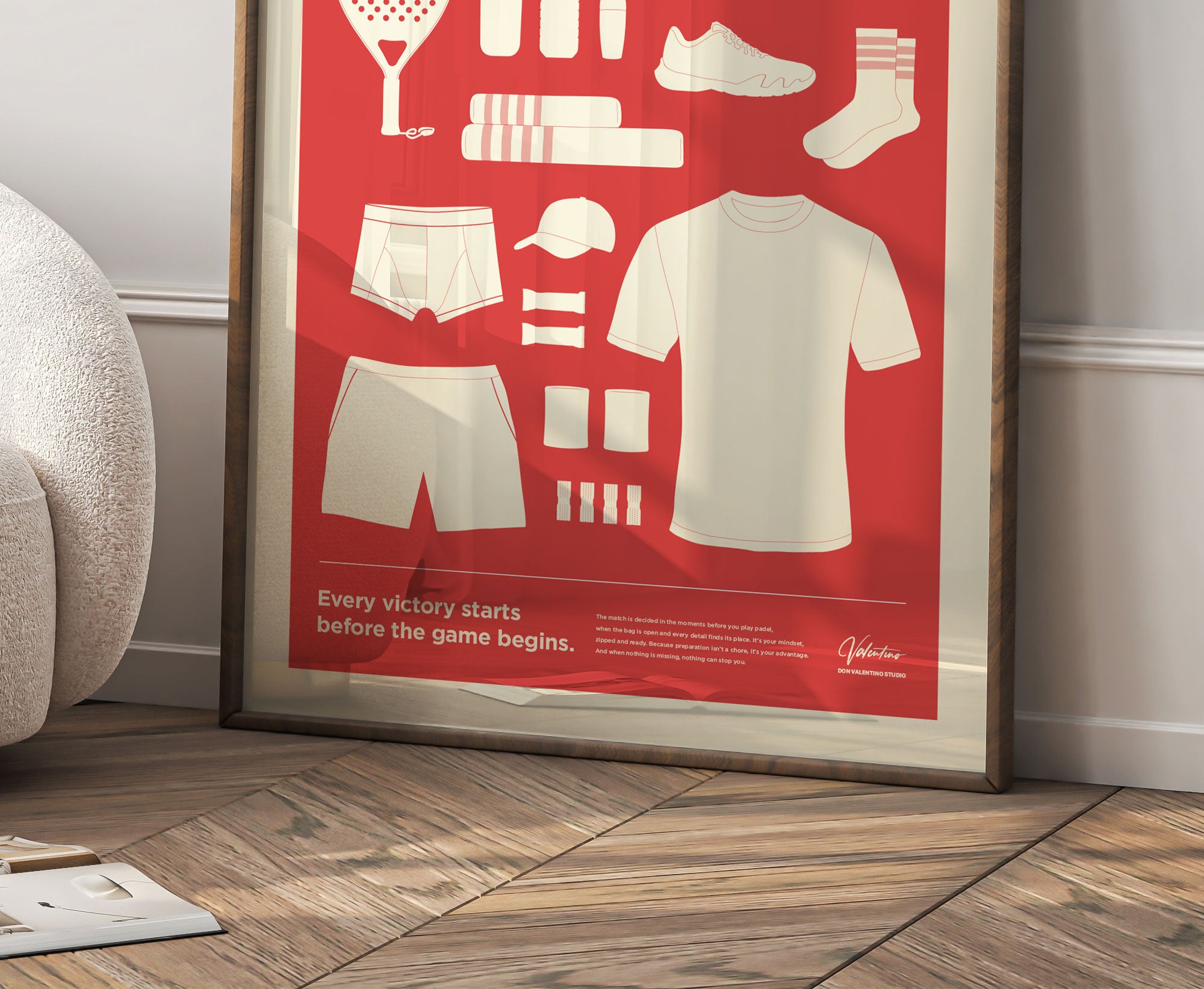 In the Bag. Padel Bag Checklist Poster, Male red