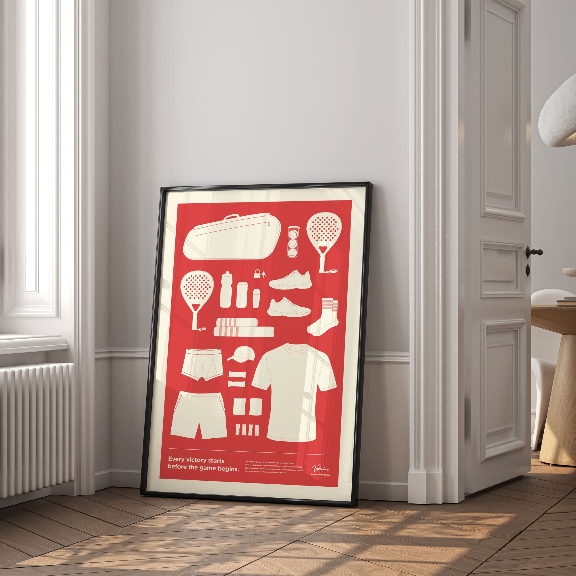 In the Bag. Padel Bag Checklist Poster, Male red