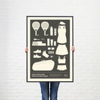 In the Bag, Padel Bag Checklist Poster, Female Grey