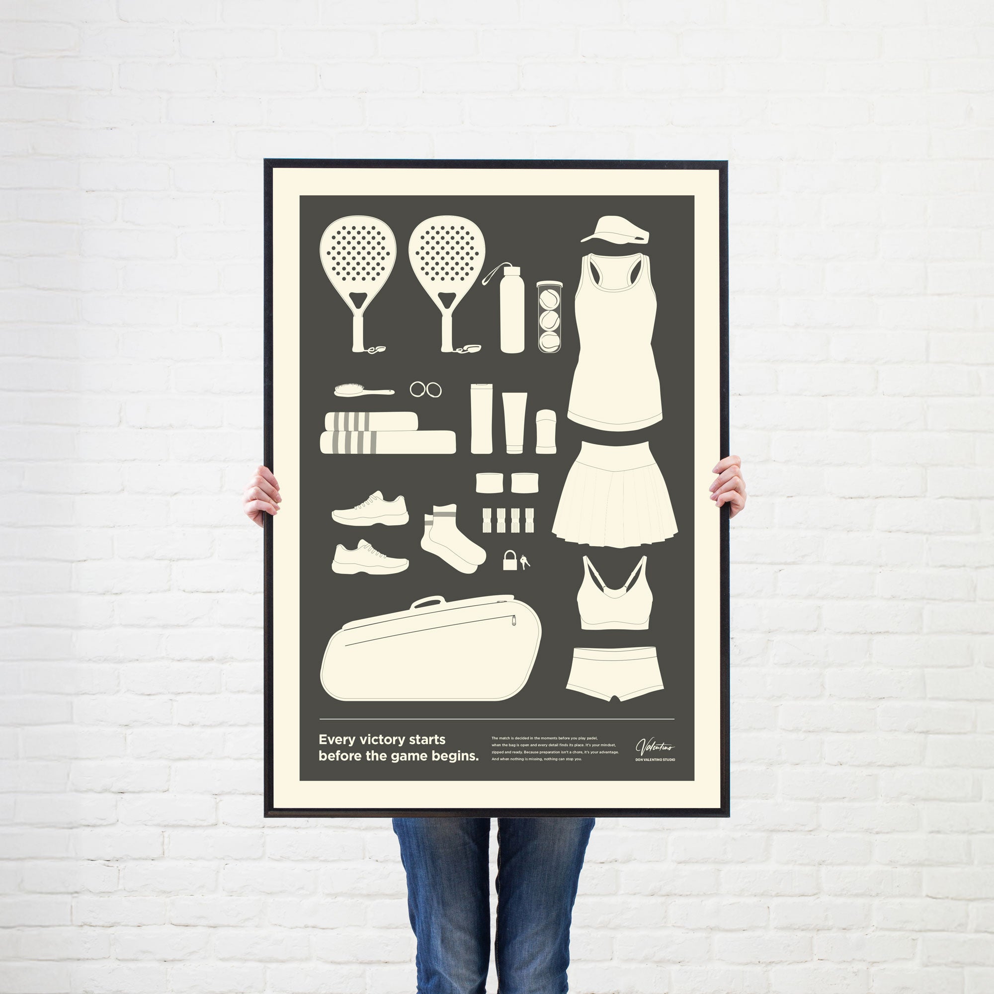 In the Bag, Padel Bag Checklist Poster, Female Grey