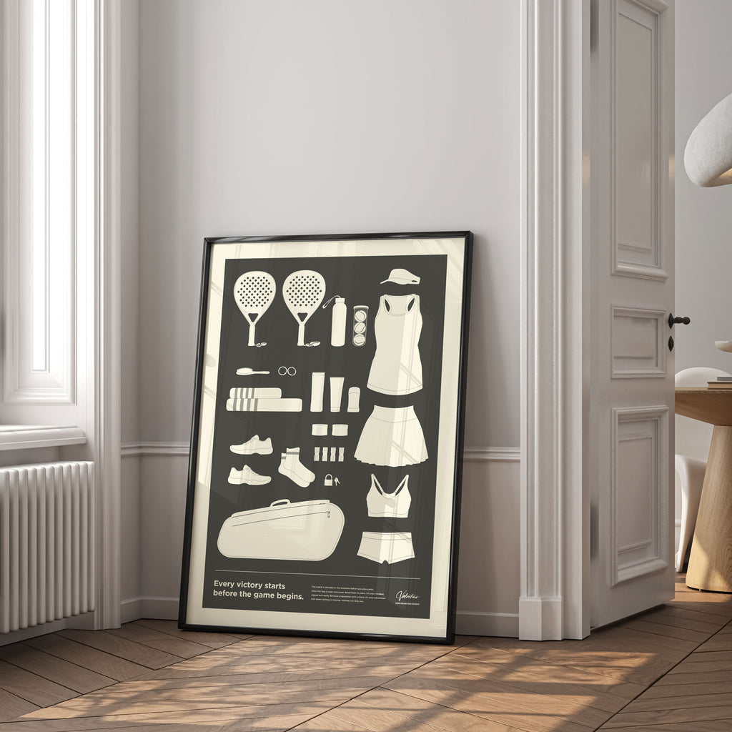 In the Bag, Padel Bag Checklist Poster, Female Grey