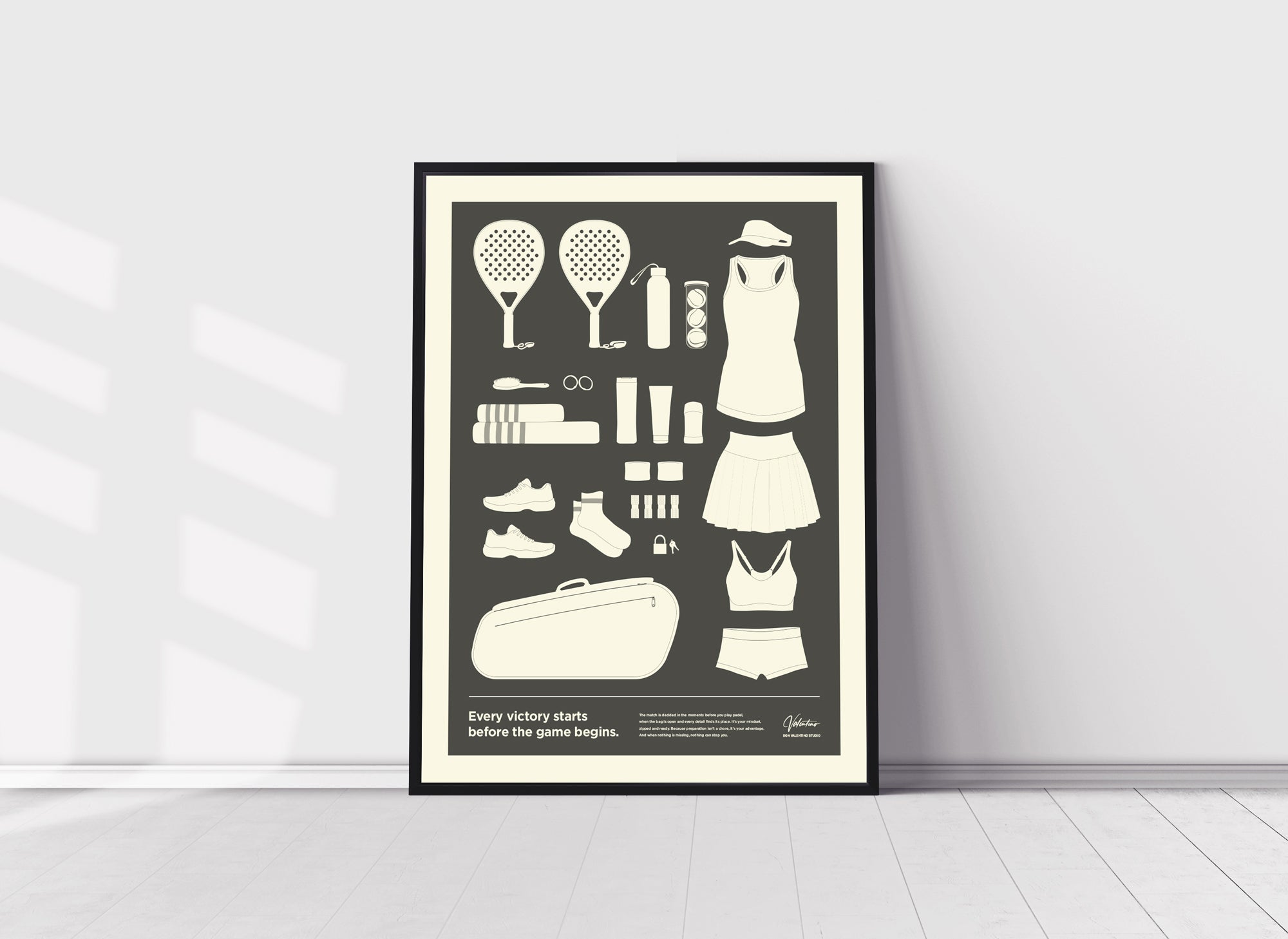 In the Bag, Padel Bag Checklist Poster, Female Grey