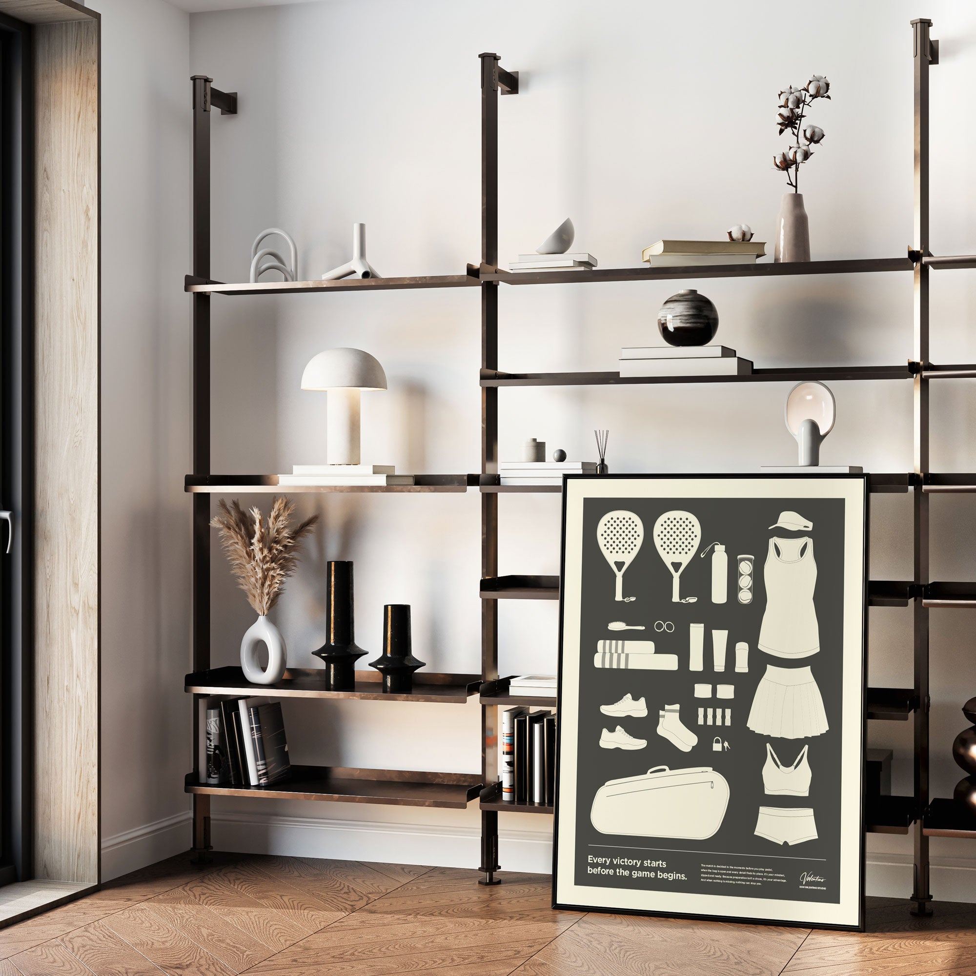 In the Bag, Padel Bag Checklist Poster, Female Grey