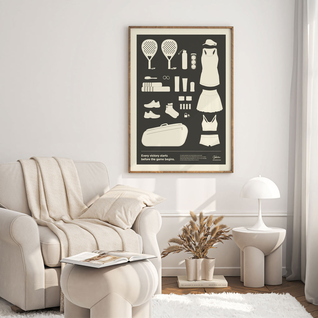 In the Bag, Padel Bag Checklist Poster, Female Grey