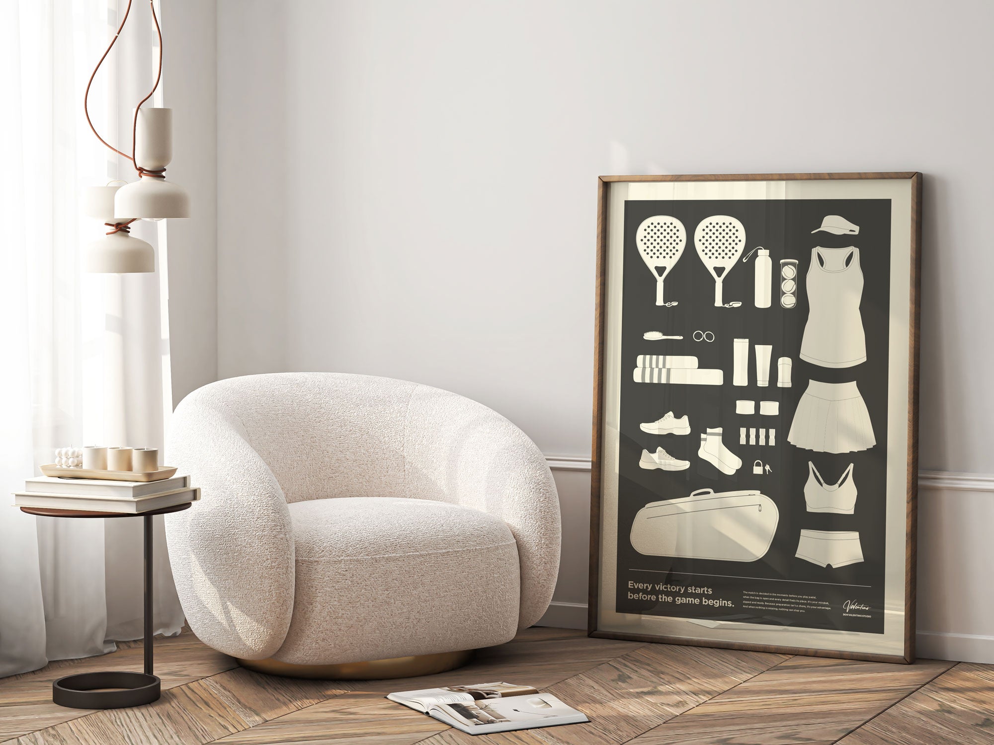 In the Bag, Padel Bag Checklist Poster, Female Grey