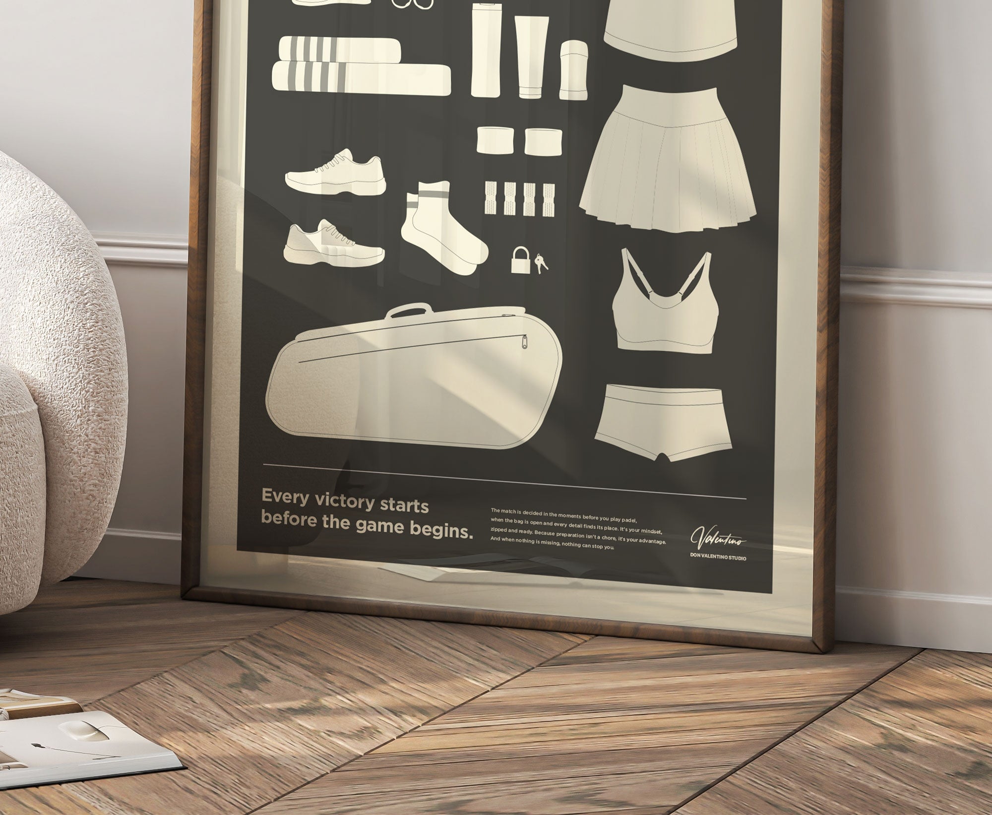 In the Bag, Padel Bag Checklist Poster, Female Grey