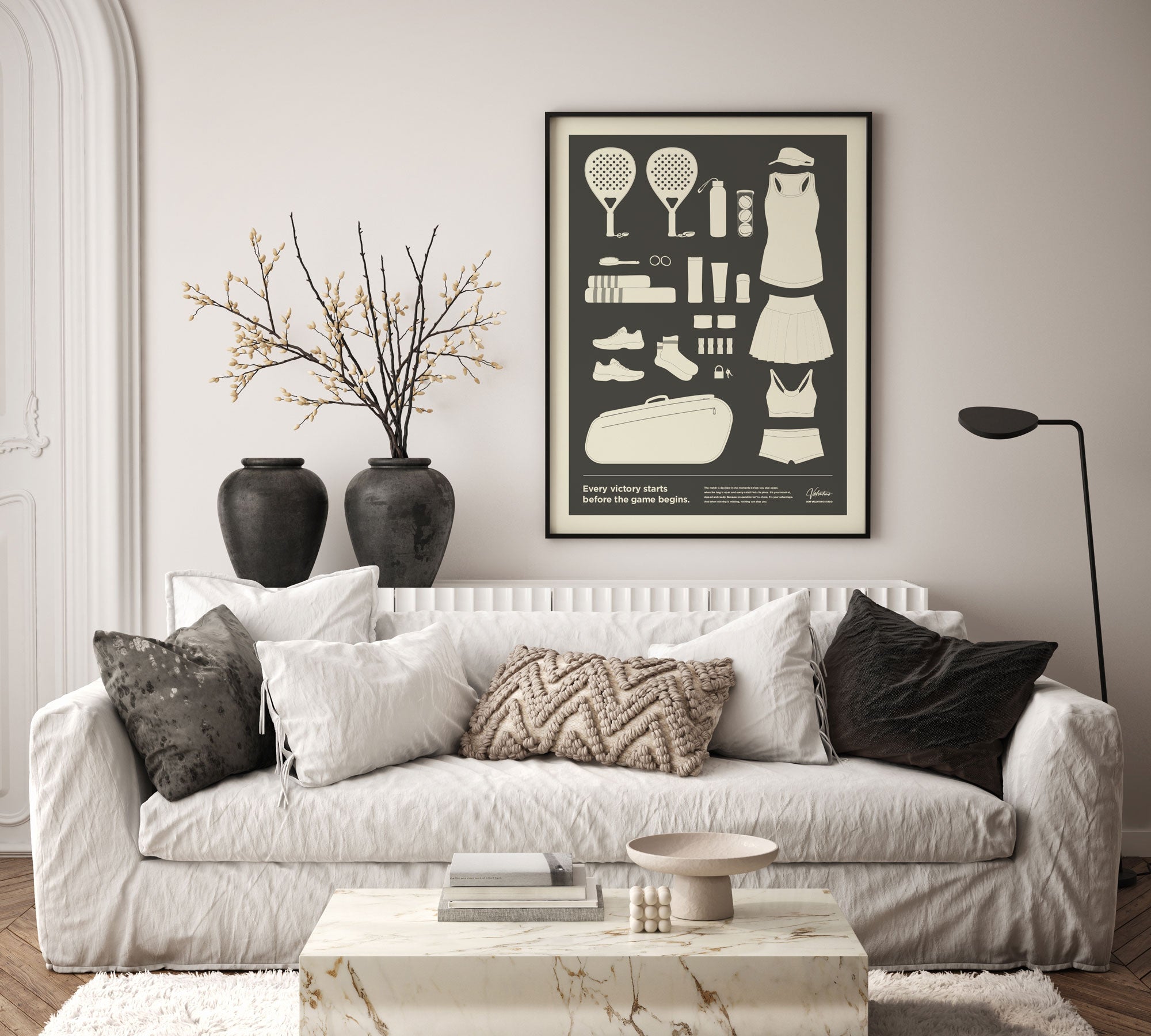 In the Bag, Padel Bag Checklist Poster, Female Grey