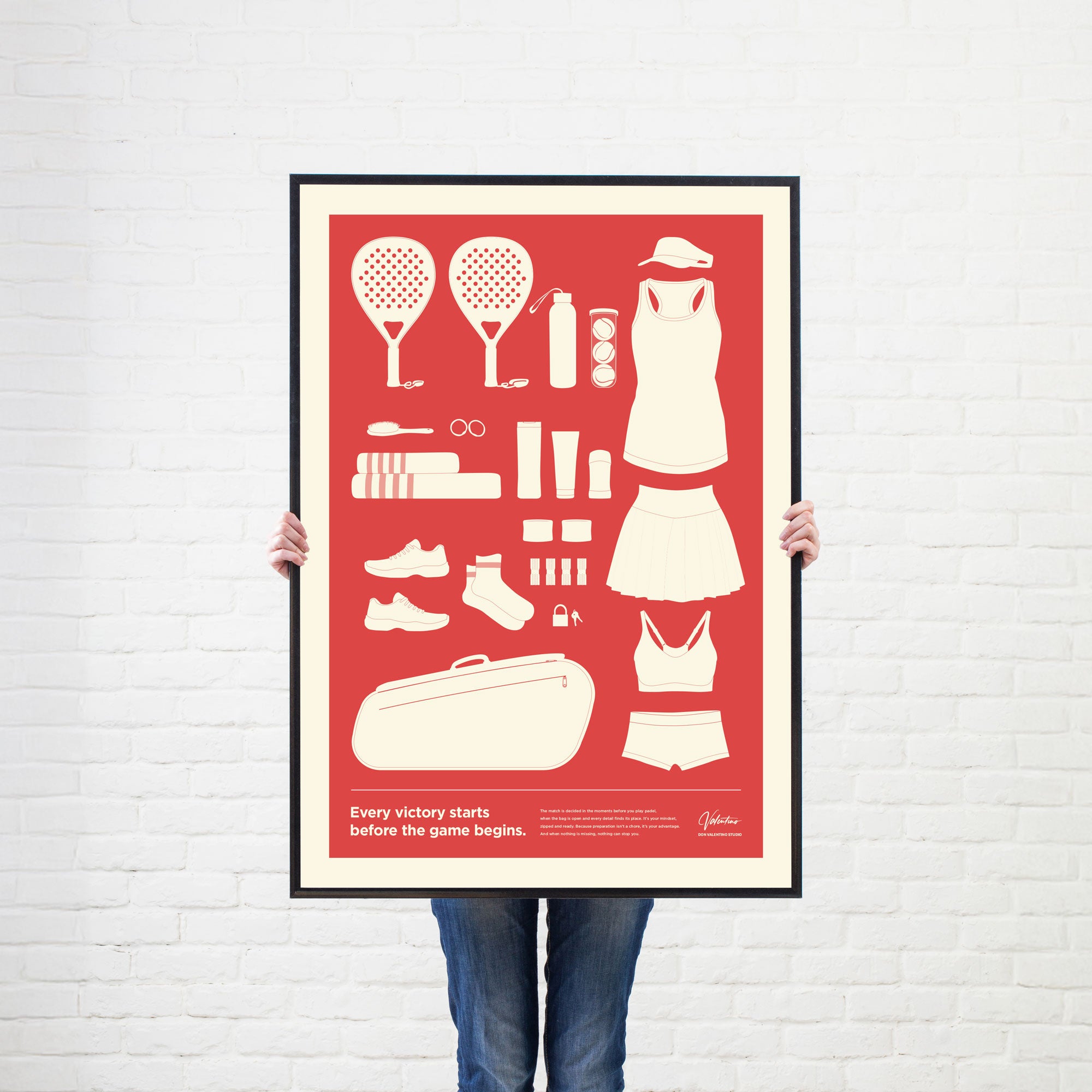 In the Bag, Padel Bag Checklist Poster, Female Red