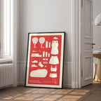 In the Bag, Padel Bag Checklist Poster, Female Red