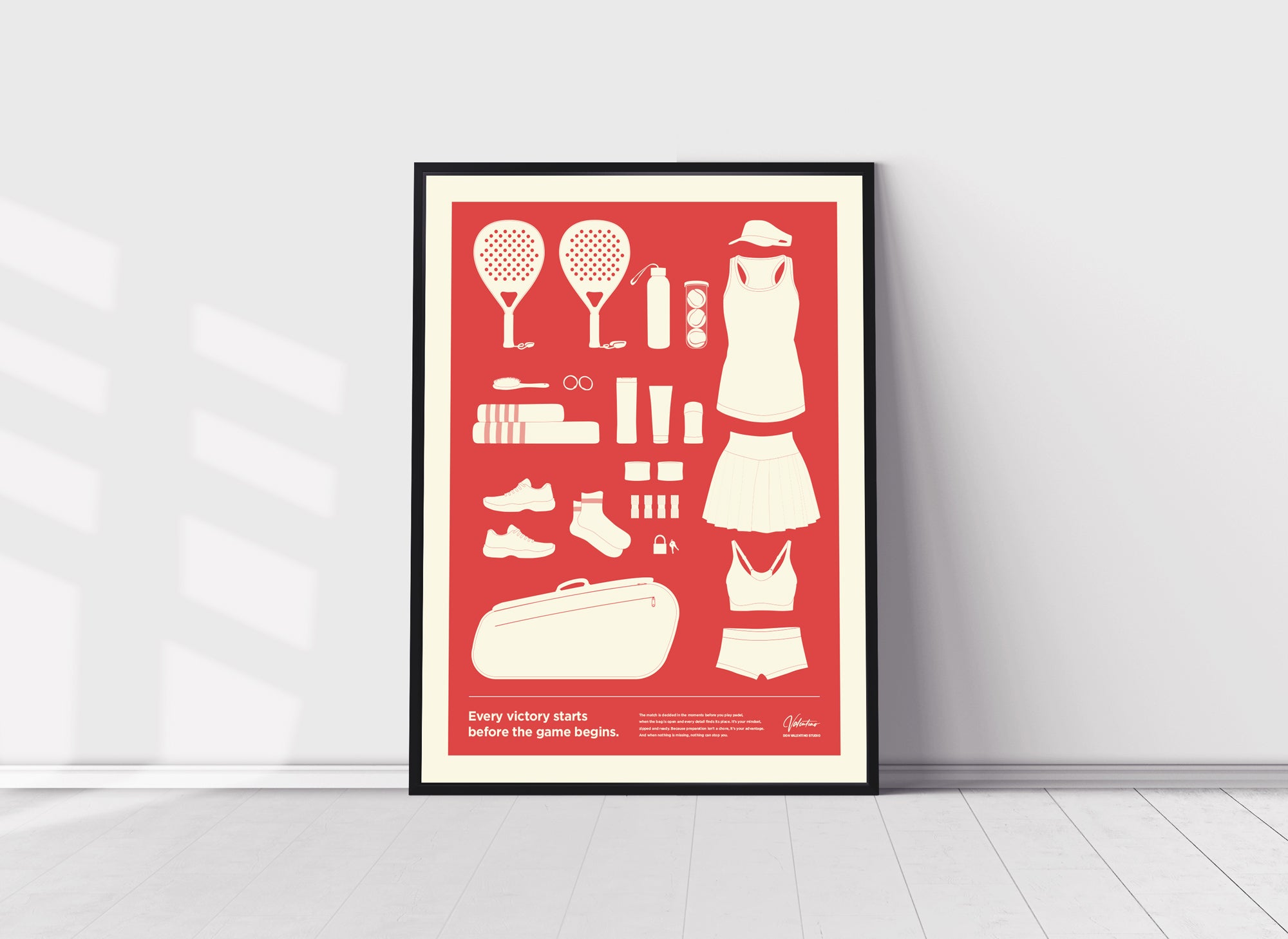 In the Bag, Padel Bag Checklist Poster, Female Red