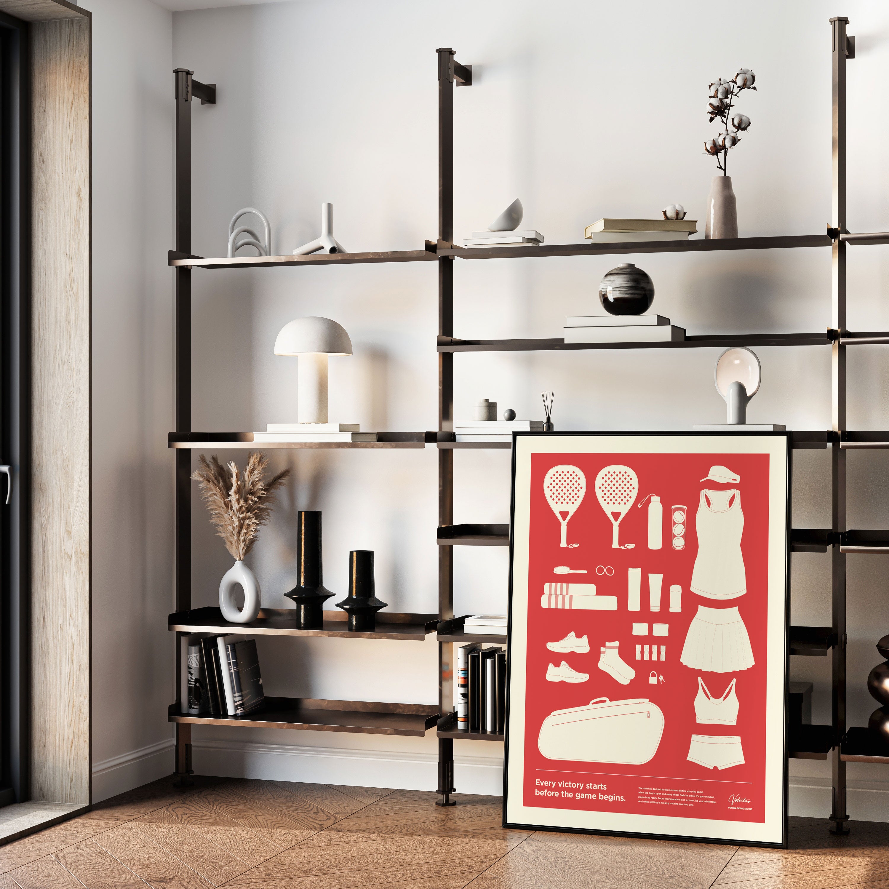 In the Bag, Padel Bag Checklist Poster, Female Red