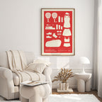 In the Bag, Padel Bag Checklist Poster, Female Red