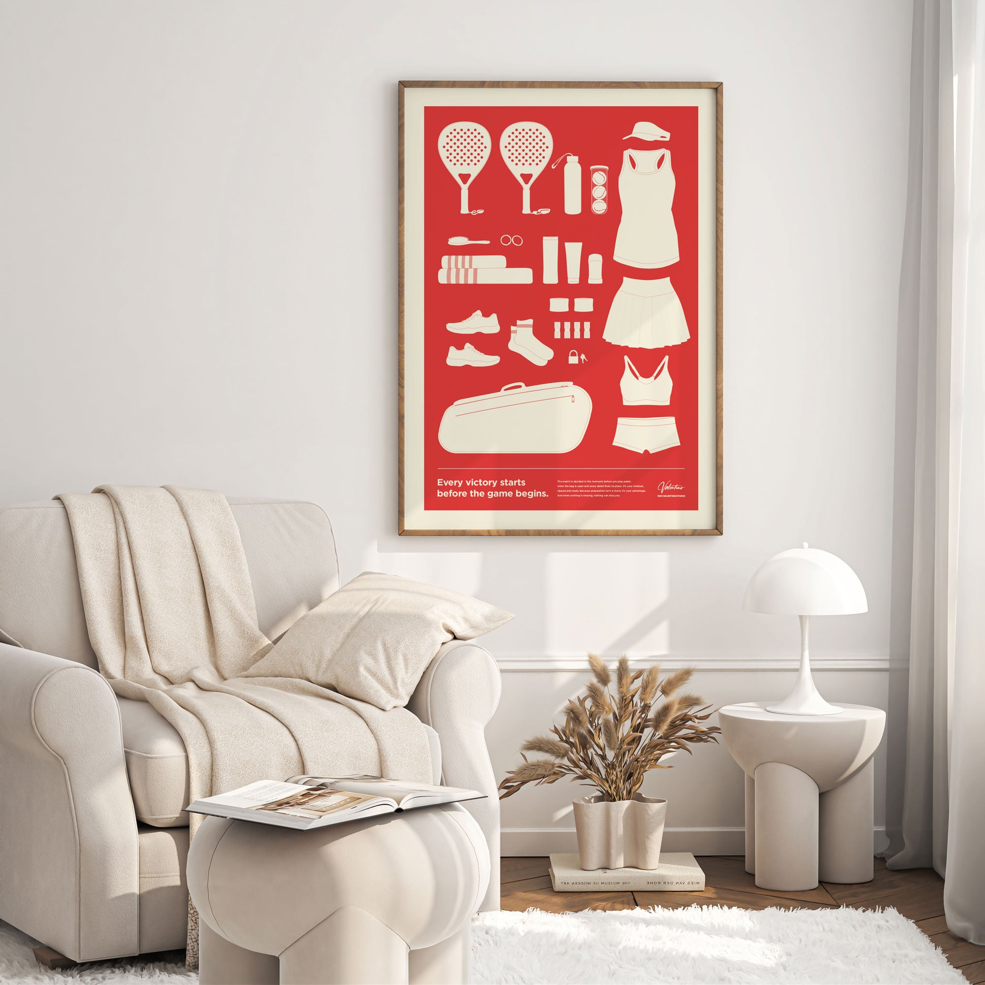 In the Bag, Padel Bag Checklist Poster, Female Red