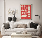 In the Bag, Padel Bag Checklist Poster, Female Red