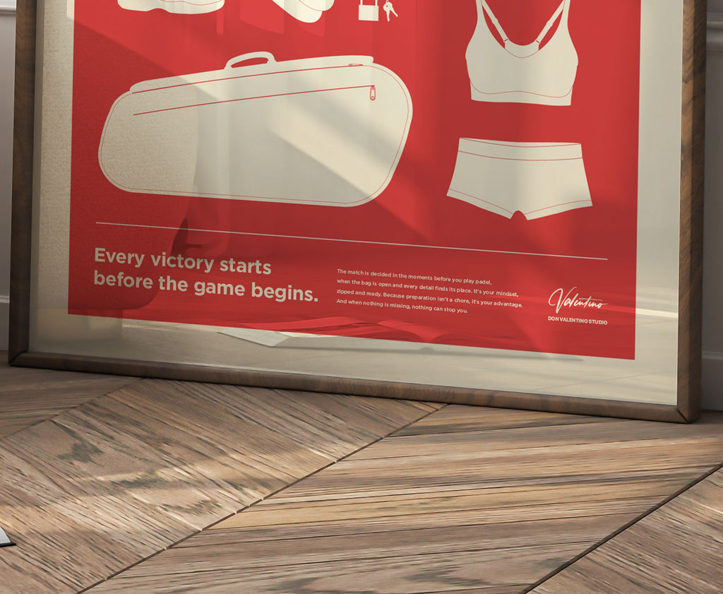 In the Bag, Padel Bag Checklist Poster, Female Red