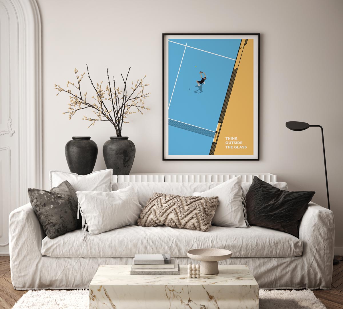 Think Outside the Glass, Padel Vintage Poster