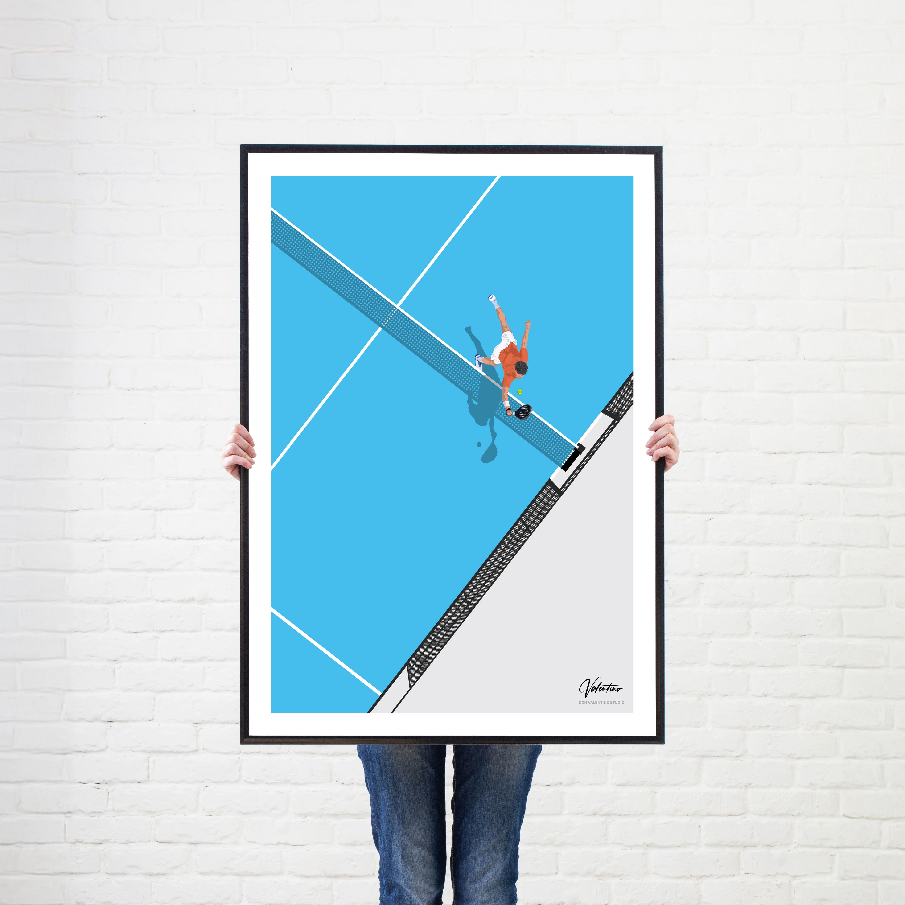 The Net Play, Padel Vintage Poster