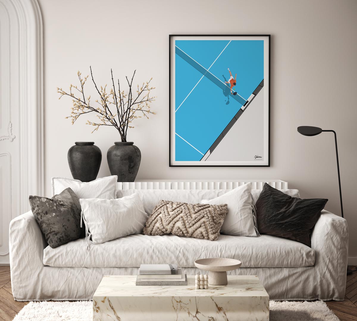 The Net Play, Padel Vintage Poster