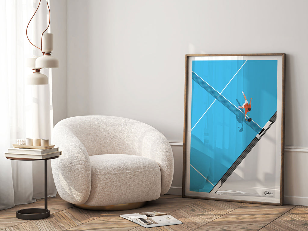 The Net Play, Padel Vintage Poster